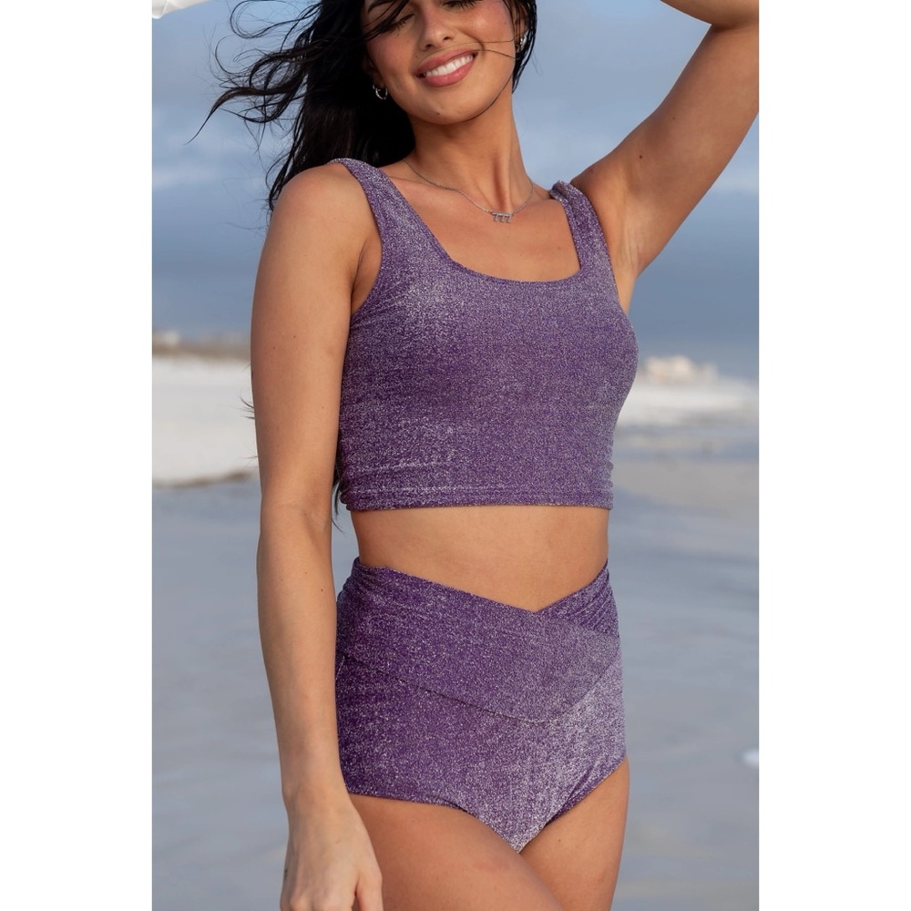 Purple Glitter Bikini Set